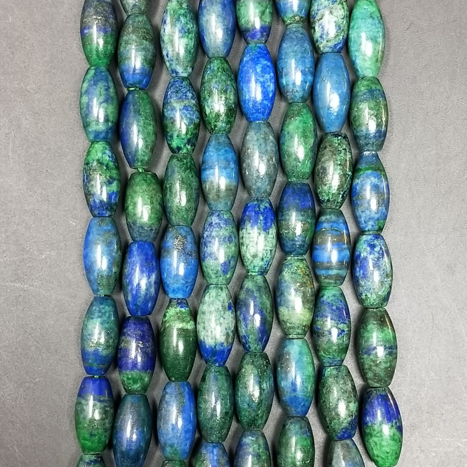 Azzurite Perline Forma Barilotto Liscio 08X16mm