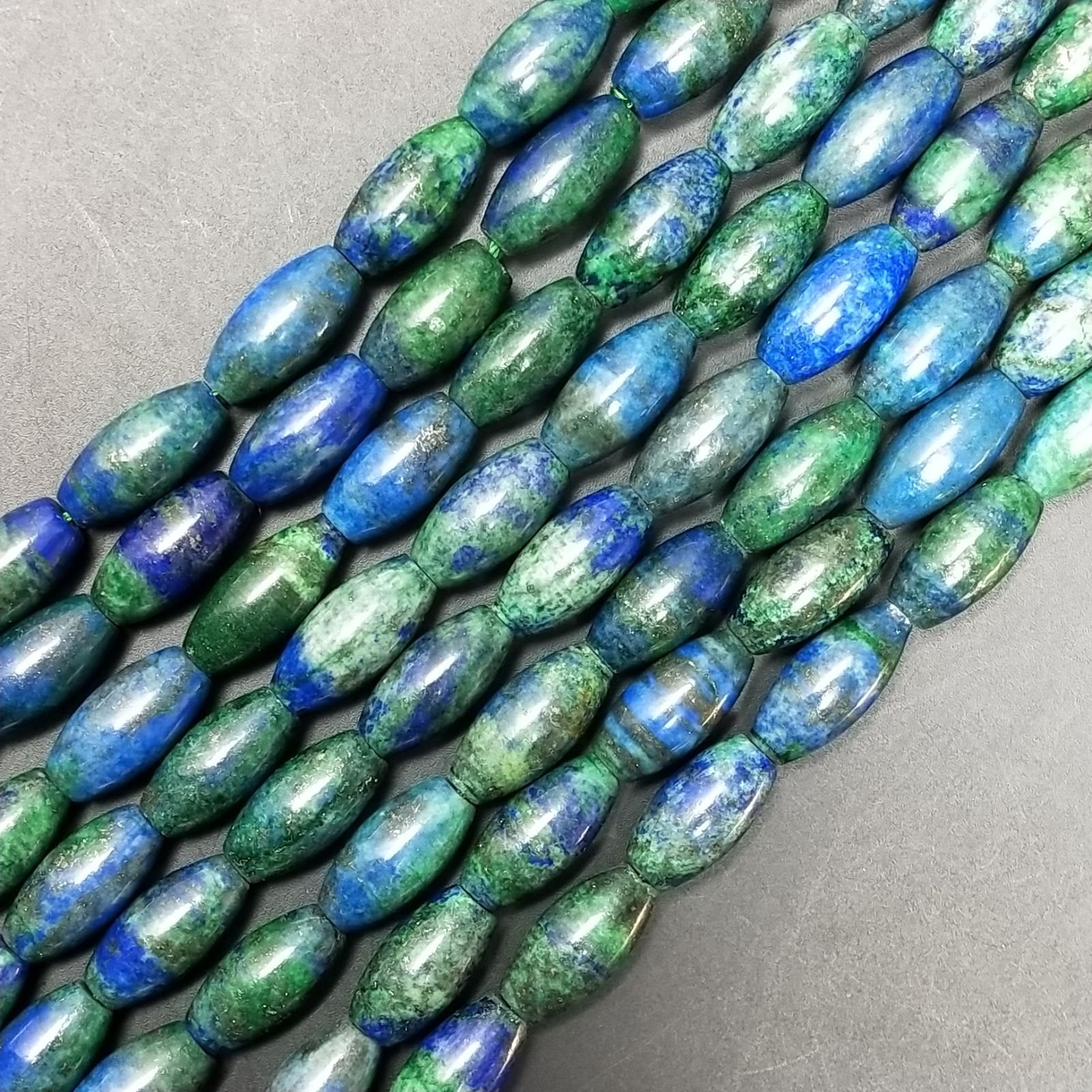 Azzurite Perline Forma Barilotto Liscio 08X16mm