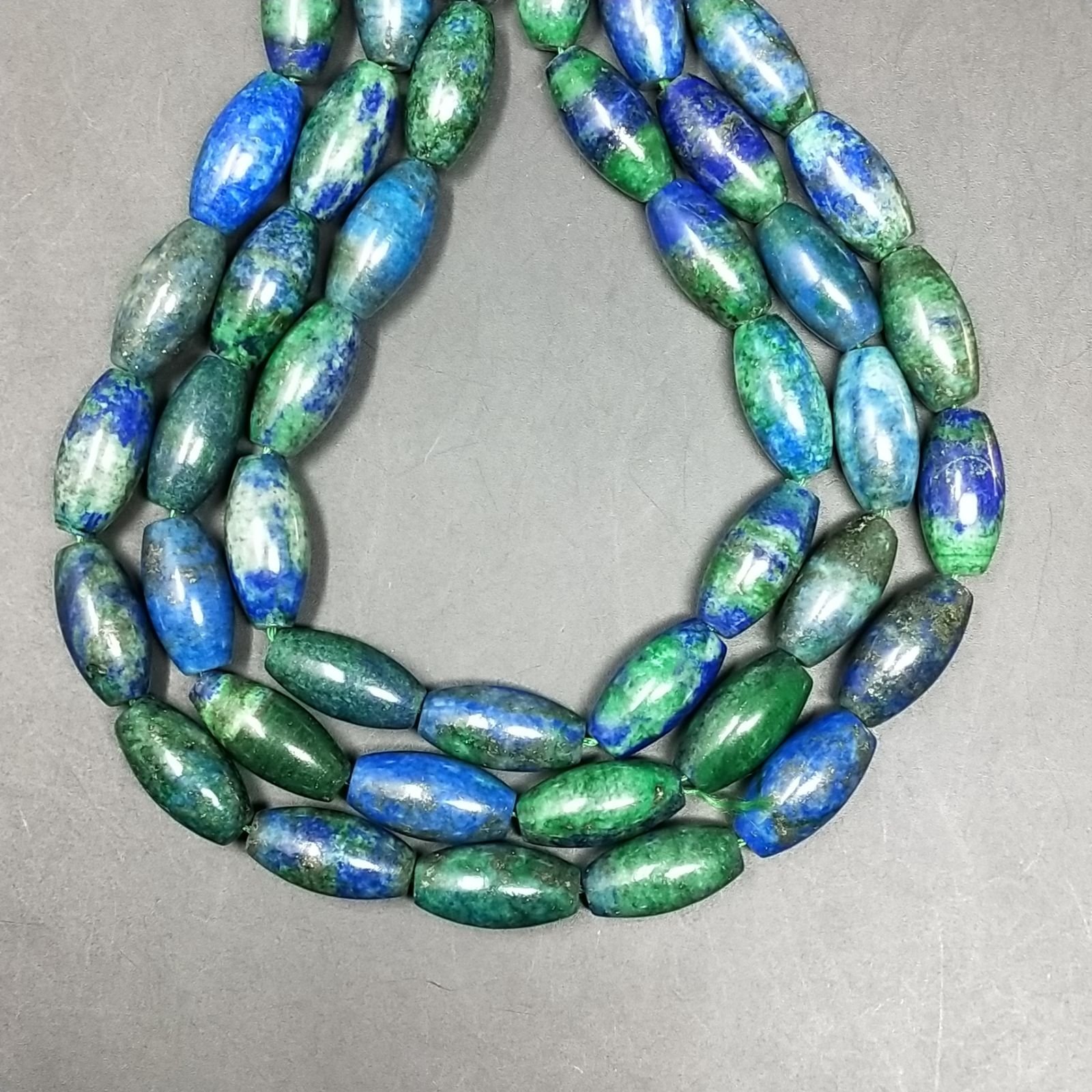 Azzurite Perline Forma Barilotto Liscio 08X16mm