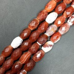 Agata Di Fuoco Perline Forma Barilotto Sfaccettato 09X14mm