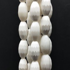 Conchiglia Bianca Perline Forma Barilotto Sfaccettato 9X18mm