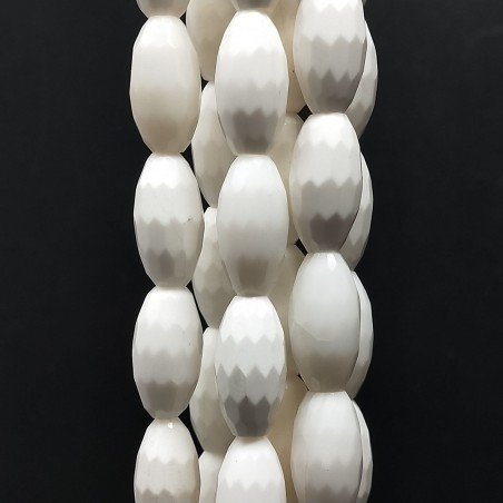 Conchiglia Bianca Perline Forma Barilotto Sfaccettato 9X18mm