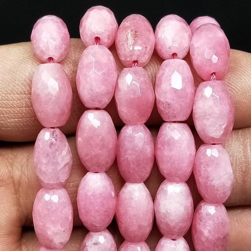 Giada Rosa AnticoPerline Forma Barilotto Sfaccettato 08X12mm