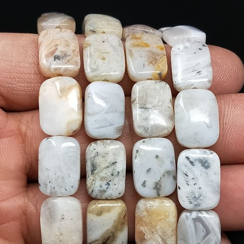 Agata Crazy Lace Naturale in Perline Forma Rettangolare Piatto Liscio Foro Passante 10X14mm