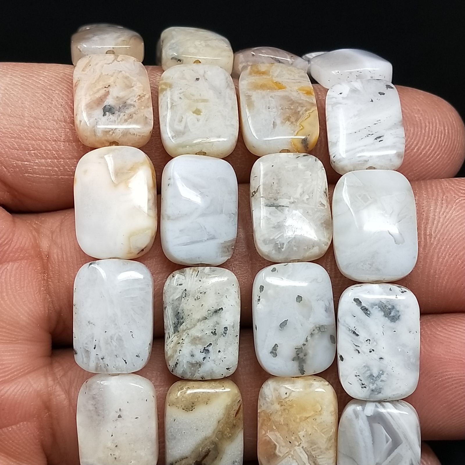 Agata Crazy Lace Naturale in Perline Forma Rettangolare Piatto Liscio Foro Passante 10X14mm