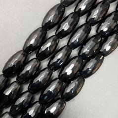 Onice Nera Perline Forma Barilotto Sfaccettato 10X20mm