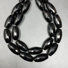 Onice Nera Perline Forma Barilotto Sfaccettato 10X20mm