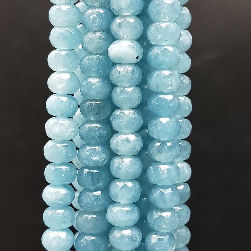 Angelite in Perline Forma Rondelle Sfaccettato Foro Passante 06mm