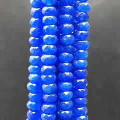 Giada Blu in Perline Forma Rondelle Sfaccettato Foro Passante 06X04mm