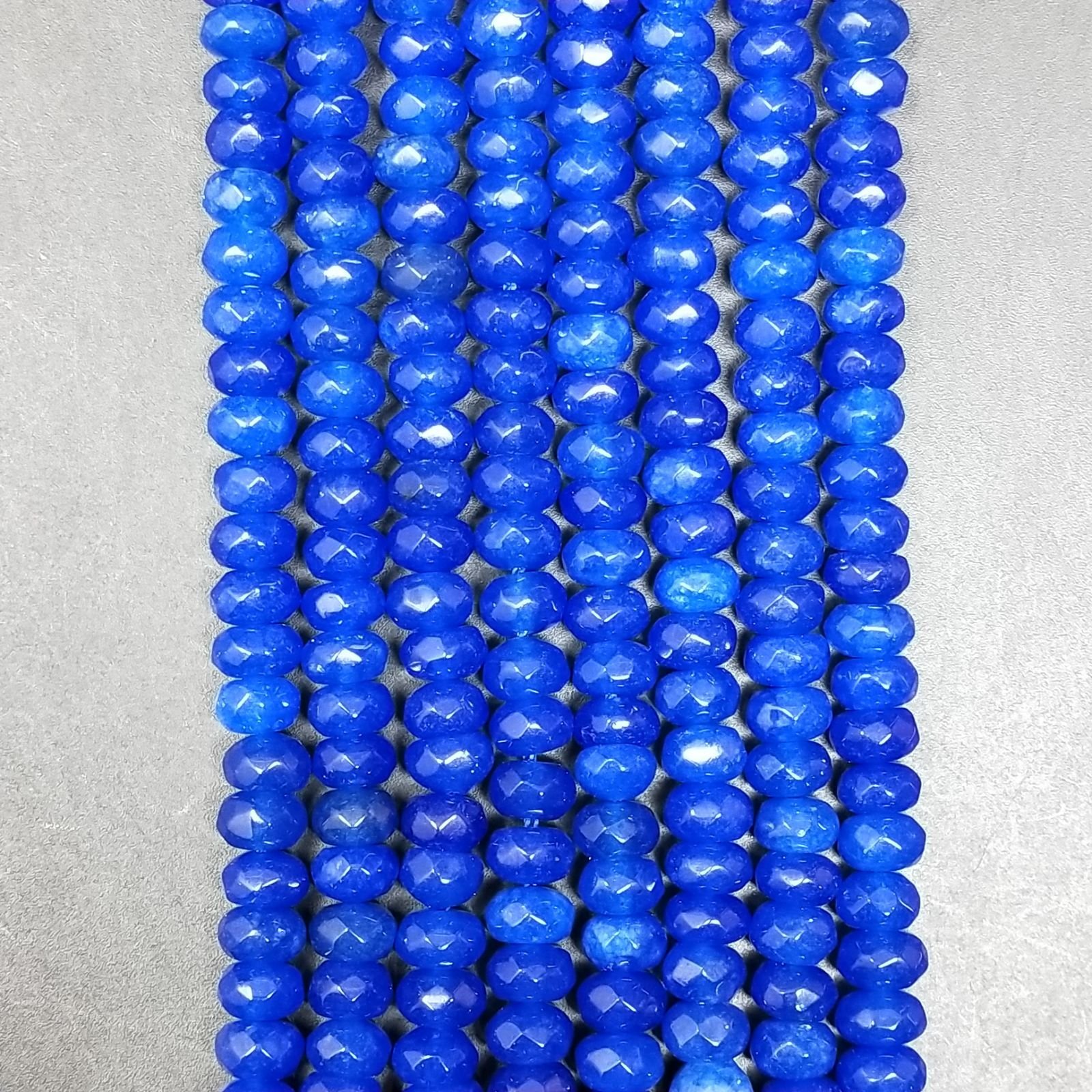 Giada Blu in Perline Forma Rondelle Sfaccettato Foro Passante 06X04mm