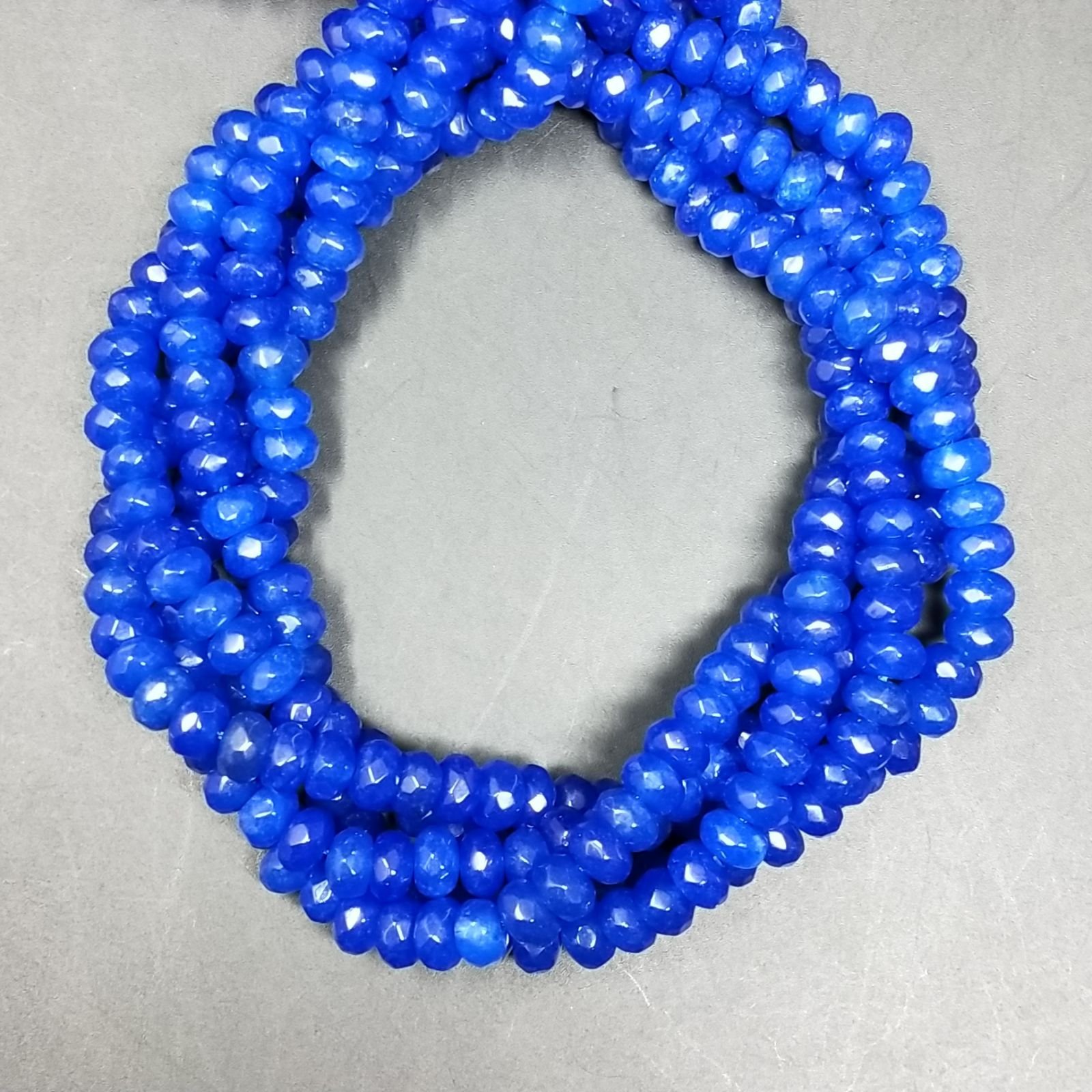 Giada Blu in Perline Forma Rondelle Sfaccettato Foro Passante 06X04mm