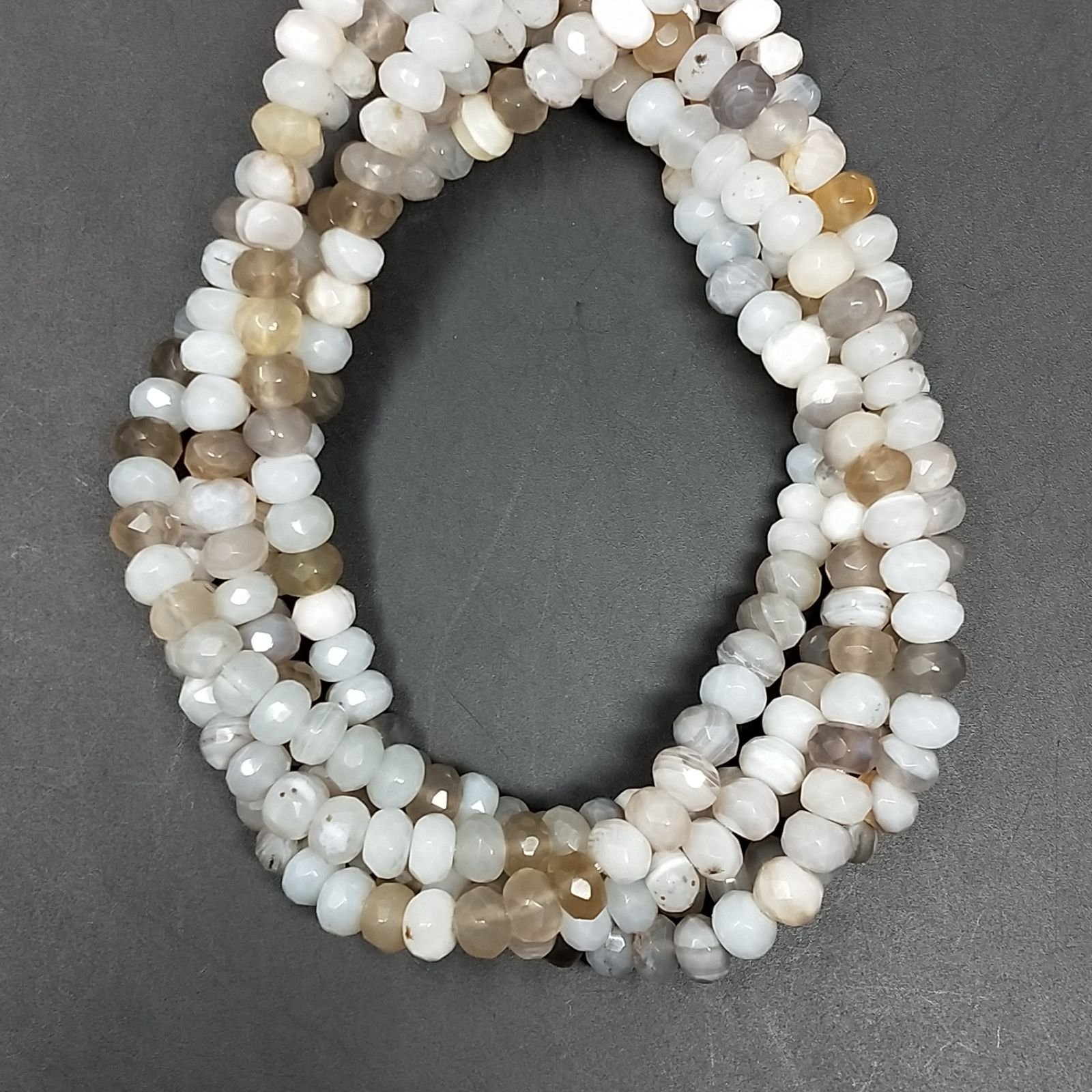 Agata Botswana Naturale in Perline Forma Rondelle Sfaccettato Foro Passante 08mm