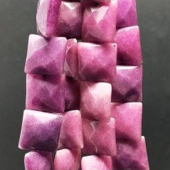 Giada Viola Perline Forma Quadrato Piatto Sfaccettato Foro Passante 14mm