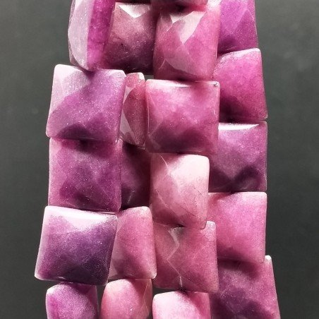 Giada Viola Perline Forma Quadrato Piatto Sfaccettato Foro Passante 14mm