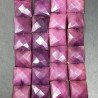 Giada Viola Perline Forma Quadrato Piatto Sfaccettato Foro Passante 14mm