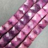 Giada Viola Perline Forma Quadrato Piatto Sfaccettato Foro Passante 14mm
