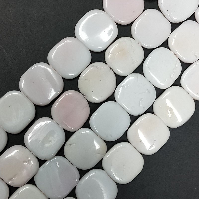 Conchiglia Rosa Naturale Perline Forma Quadrato Liscio Foro Passante 15-19mm