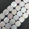 Conchiglia Rosa Naturale Perline Forma Quadrato Liscio Foro Passante 15-19mm