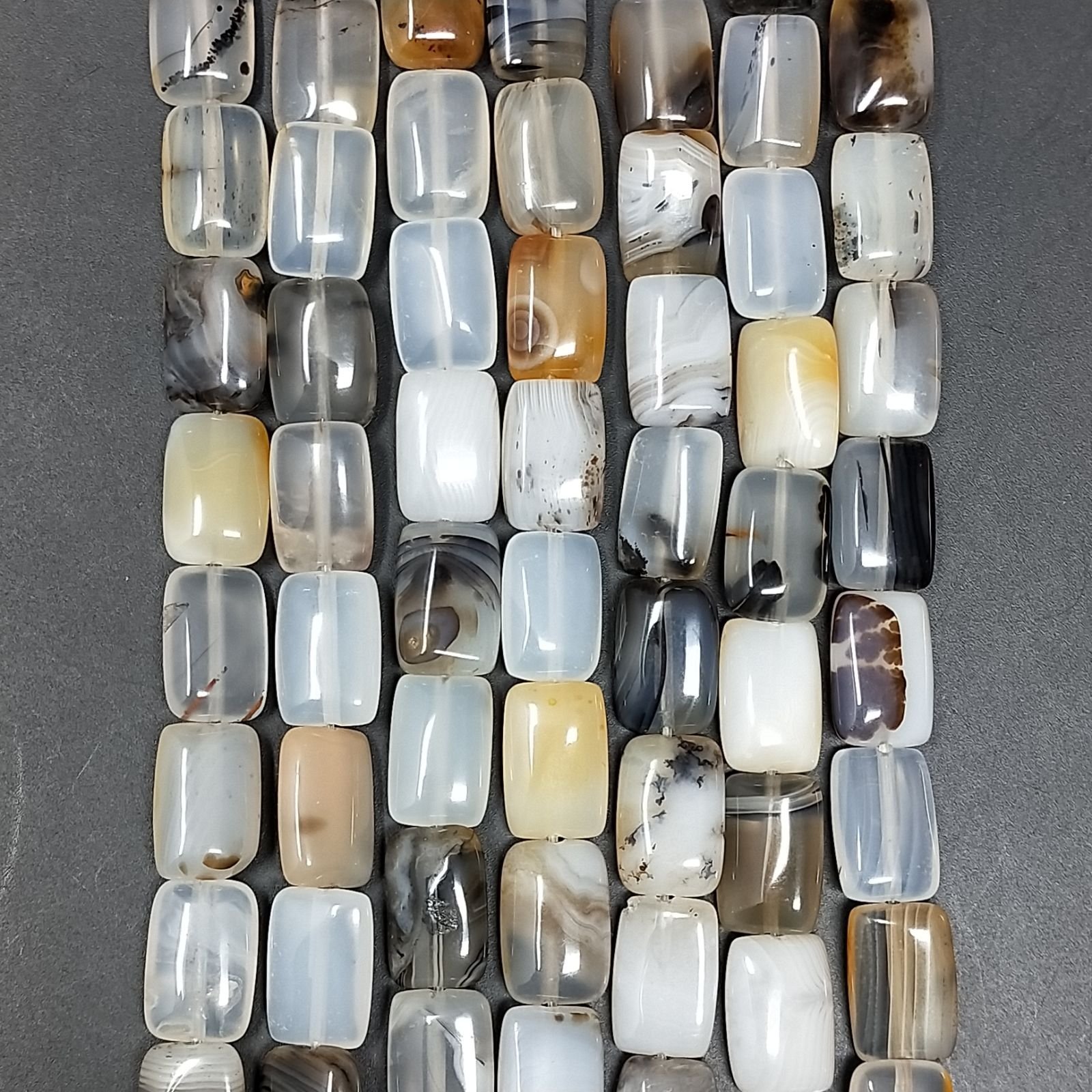 Agata Botswana Naturale in Perline Forma Rettangolare Piatto Liscio Foro Passante 08x12mm