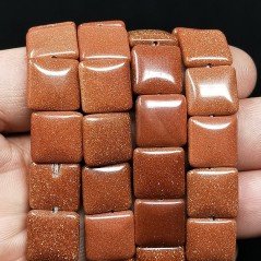 Pasta di Pietre Di Sole Perline Forma Quadrato Piatto Liscio Foro Passante 12mm