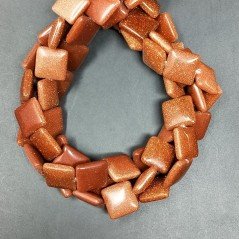 Pasta di Pietre Di Sole Perline Forma Quadrato Piatto Liscio Foro Passante 12mm