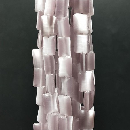 Occhio Di Gatto Viola in Perline Forma Rettangolare Piatto Liscio Foro Passante 08X10mm