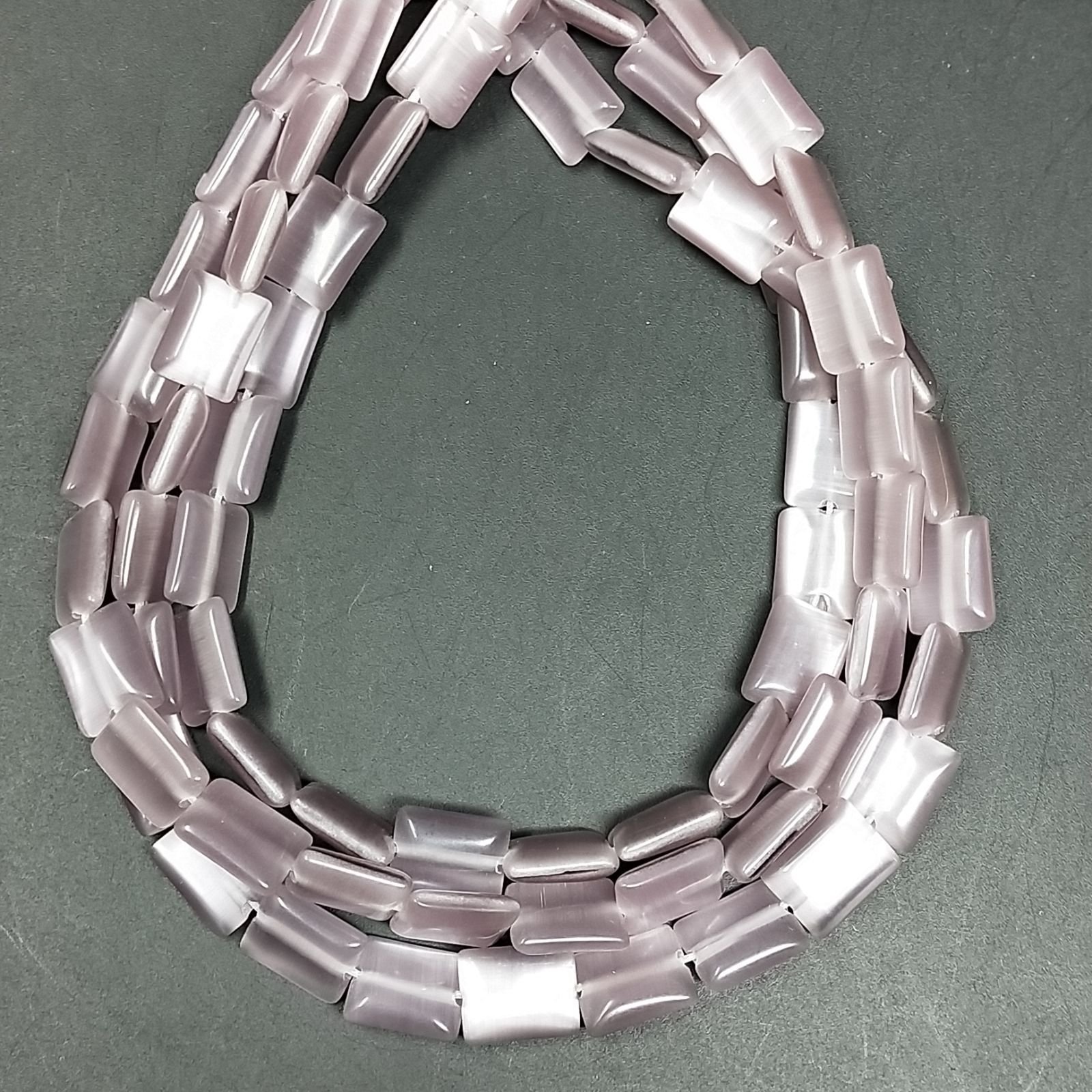 Occhio Di Gatto Viola in Perline Forma Rettangolare Piatto Liscio Foro Passante 08X10mm
