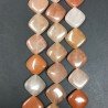 Avventurina Arancia Naturale in Perline Forma Rombo Piatto Liscio Foro Diagonale 15mm