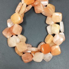 Avventurina Arancia Naturale in Perline Forma Rombo Piatto Liscio Foro Diagonale 15mm