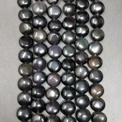 Agata Nera Perline Forma Tondo Piatto Liscio 10mm
