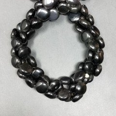 Agata Nera Perline Forma Tondo Piatto Liscio 10mm