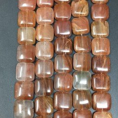 Avventurina Arancio Naturale Perline Forma Quadrato Piatto Liscio Foro Passante 14mm