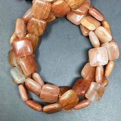 Avventurina Arancio Naturale Perline Forma Quadrato Piatto Liscio Foro Passante 14mm