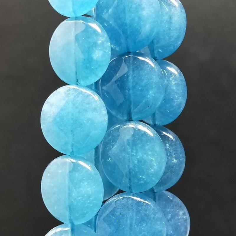 Angelite Tondo Piatto Sfaccettato 16mm