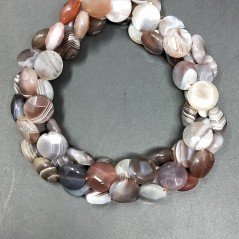Agata Botswana Sfumato Perline Forma Tondo Piatto Sfaccettato 10mm