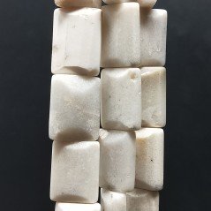 Aulite Bianca Naturale in Perline Forma Rettangolare Piatto Sfaccettato Foro Passante 15X20mm