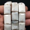 Aulite Bianca Naturale in Perline Forma Rettangolare Piatto Sfaccettato Foro Passante 15X20mm