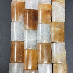 Calcite Naturale in Perline Forma Rettangolare Piatto Liscio Foro Passante 17X24mm