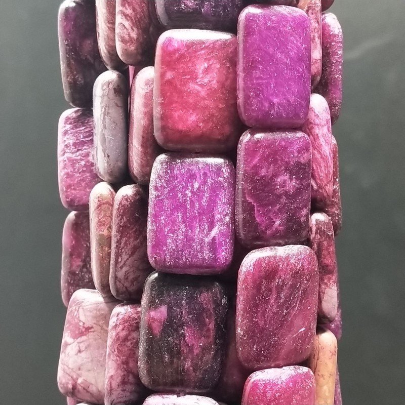 Sugilite Rinforzato in Perline Forma Rettangolare Piatto Liscio Foro Passante 12X18mm