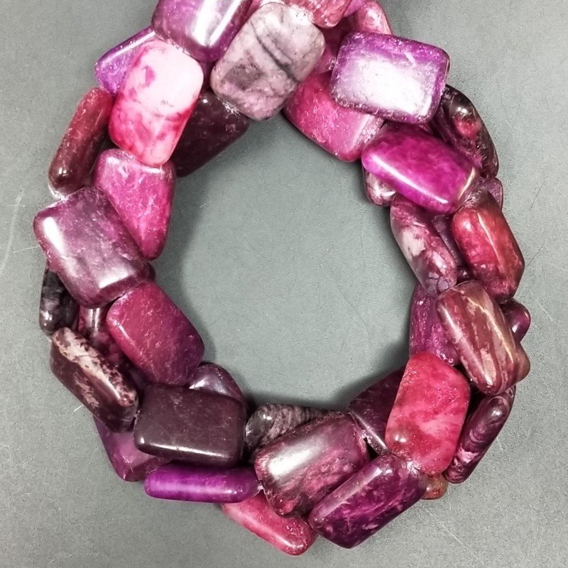 Sugilite Rinforzato in Perline Forma Rettangolare Piatto Liscio Foro Passante 12X18mm
