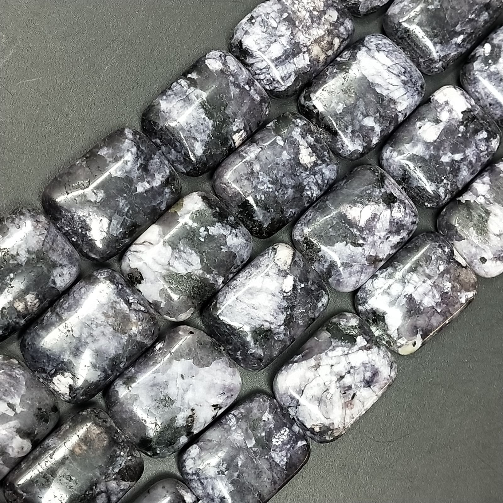 Agata Viola Sfumata in Perline Forma Rettangolare Piatto Liscio Foro Passante 15X20mm