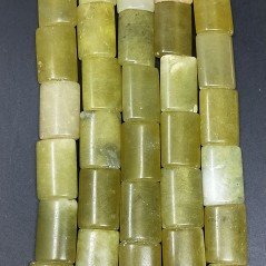 Giada Oliva Naturale in Perline Forma Rettangolare Piatto Liscio Foro Passante 12X18mm