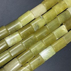 Giada Oliva Naturale in Perline Forma Rettangolare Piatto Liscio Foro Passante 12X18mm