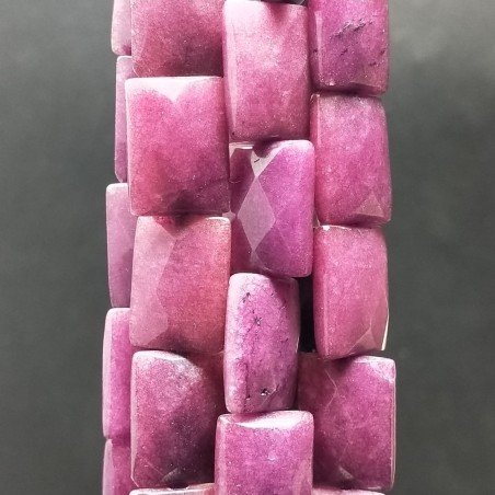 Giada Viola in Perline Forma Rettangolare Piatto Sfaccettato Foro Passante 12x16mm