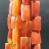 Corniola Naturale in Perline Forma Rettangolare Piatto Sfaccettato Foro Passante 14X16mm