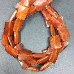 Corniola Naturale in Perline Forma Rettangolare Piatto Sfaccettato Foro Passante 14X16mm
