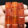 Corniola Rossa Naturale in Perline Forma Rettangolare Piatto Sfaccettato Foro Passante 16X20mm