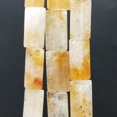 Calcite Naturale in Perline Forma Rettangolare Piatto Liscio Foro Passante 12X20mm
