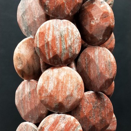 Diaspro Rosso Tondo Piatto Sfaccettato 25mm