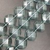 Ossidiana Nobile in Perline Forma Rombo Piatto Sfaccettato Foro Diagonale 24mm